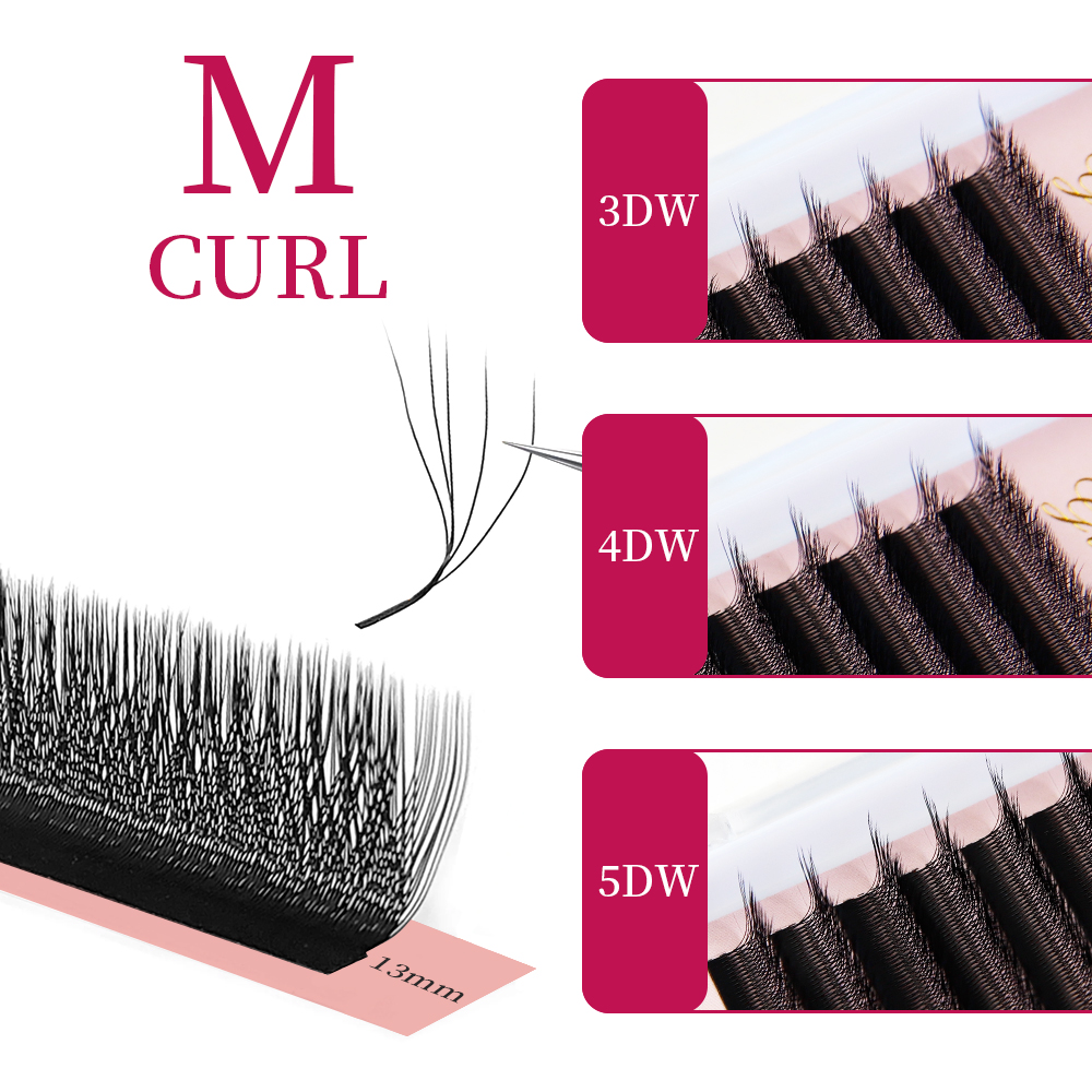 Eyelash Extension Human Hair - Tanrıça W3D 4D 5D M Curl